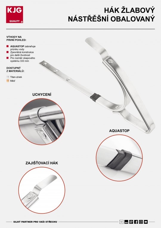 Hák žlabový nástřěšní obalovaný