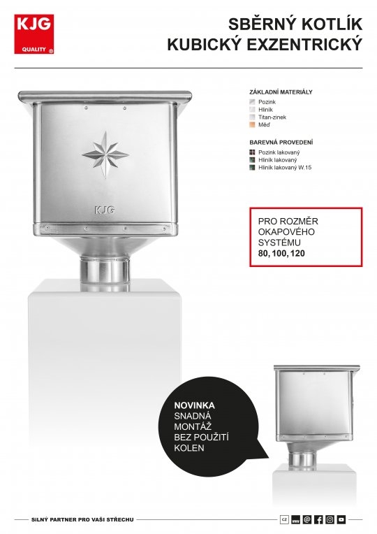 Sběrný kotlík kubický exzentrický