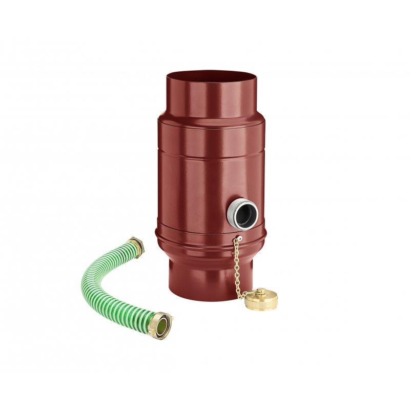 Sběrač dešťové vody s hadicí  - Hliník lakovaný  - Ocelově červená  -  Obrázek