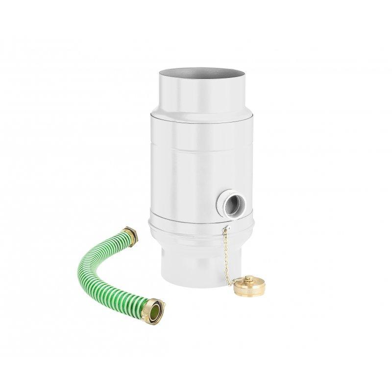 Sběrač dešťové vody s hadicí - Hliník lakovaný - Bílá - Obrázek