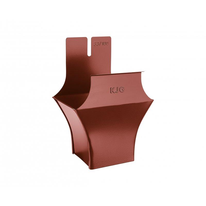 Kotlík žlabový hranatý  - Pozink lakovaný  - Ocelově červená  -  Obrázek