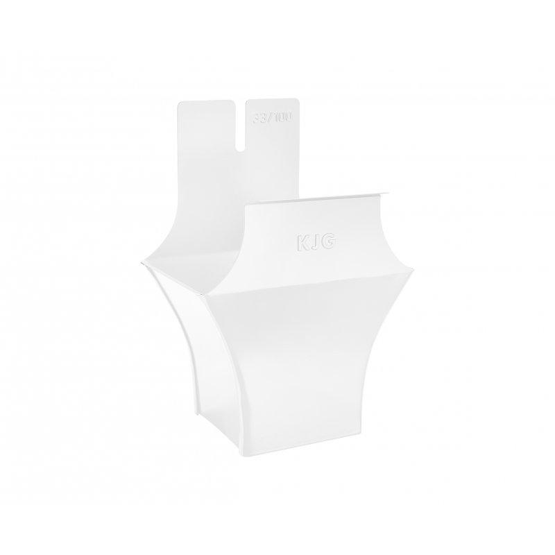 Kotlík žlabový hranatý - Pozink lakovaný - Šedo bílá - Obrázek