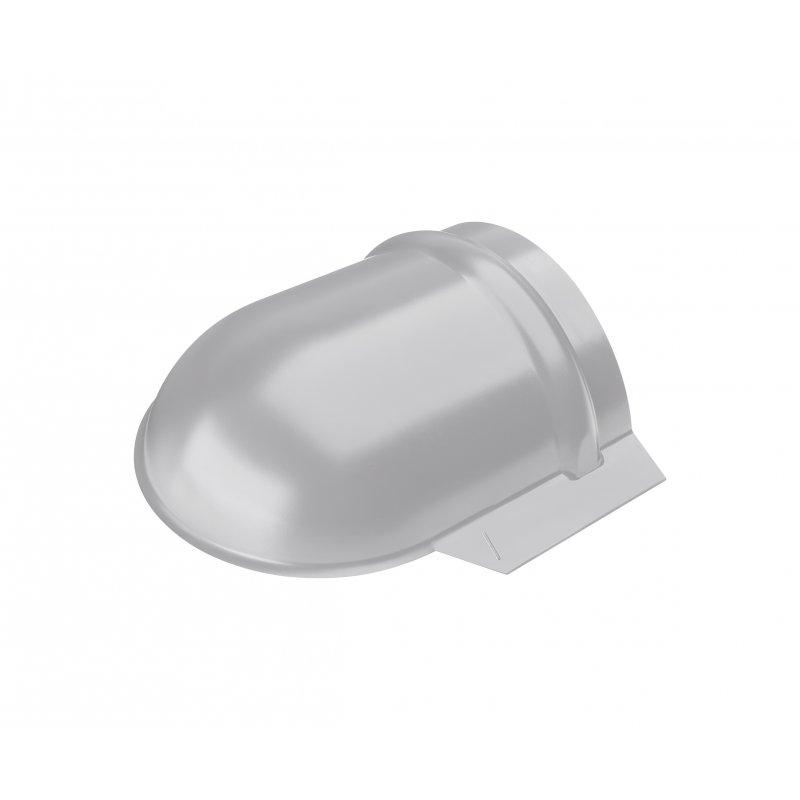 Ukončení hřebenáče oblé  - Pozink lakovaný  - Bílo hliníková  -  Obrázek