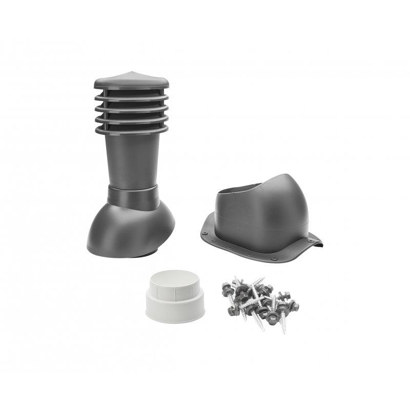Komínové střešní odvětrání UNI 2 Ø 150 mm  - PVC  - Antracit  -  Obrázek