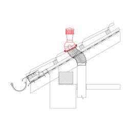 Komínové střešní odvětrání UNI 2 Ø 150 mm  - PVC  - Ocelově červená  -  Obrázek 2