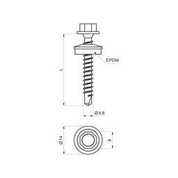 Pozinkovaný šroub farmářský  - Pozink lakovaný  - Bílo hliníková  -  Obrázek 2