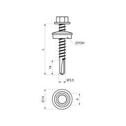 Pozinkovaný šroub samovrtný GT12  - Pozink lakovaný  - Měděno hnědá  -  Obrázek 2