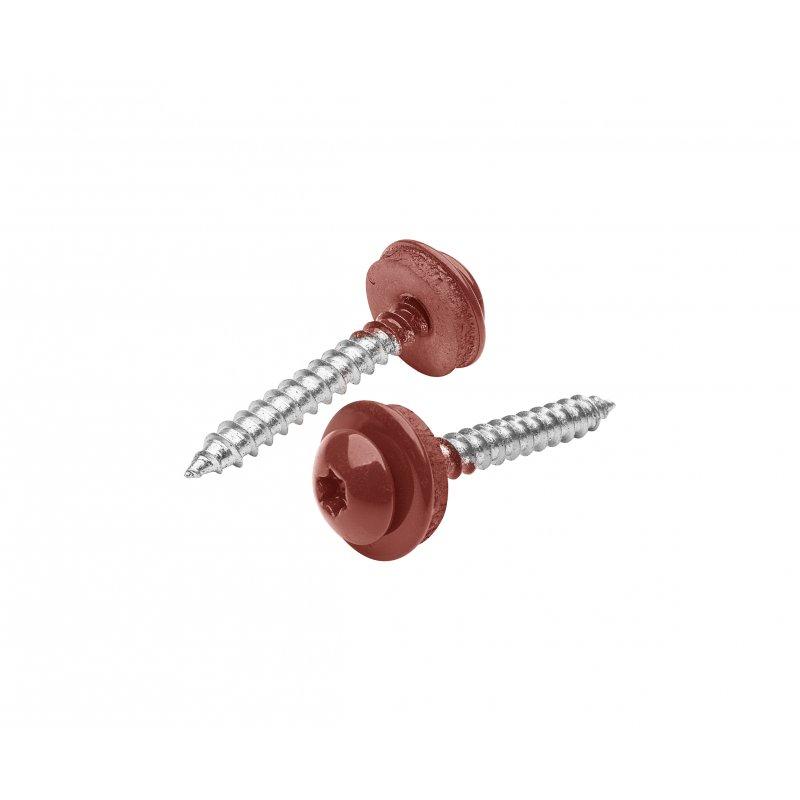 Nerezový šroub závitotvorný  - Nerez lakovaná A2/A2  - Ocelově červená  -  Obrázek