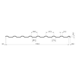 Trapéz střešní TR 18A  - Pozink lakovaný  - Modrá tmavá  -  Obrázek 2