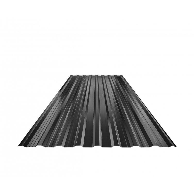 Trapéz střešní s prolisem TR 18A+  - Pozink lakovaný  - Intenzivní černá  -  Obrázek