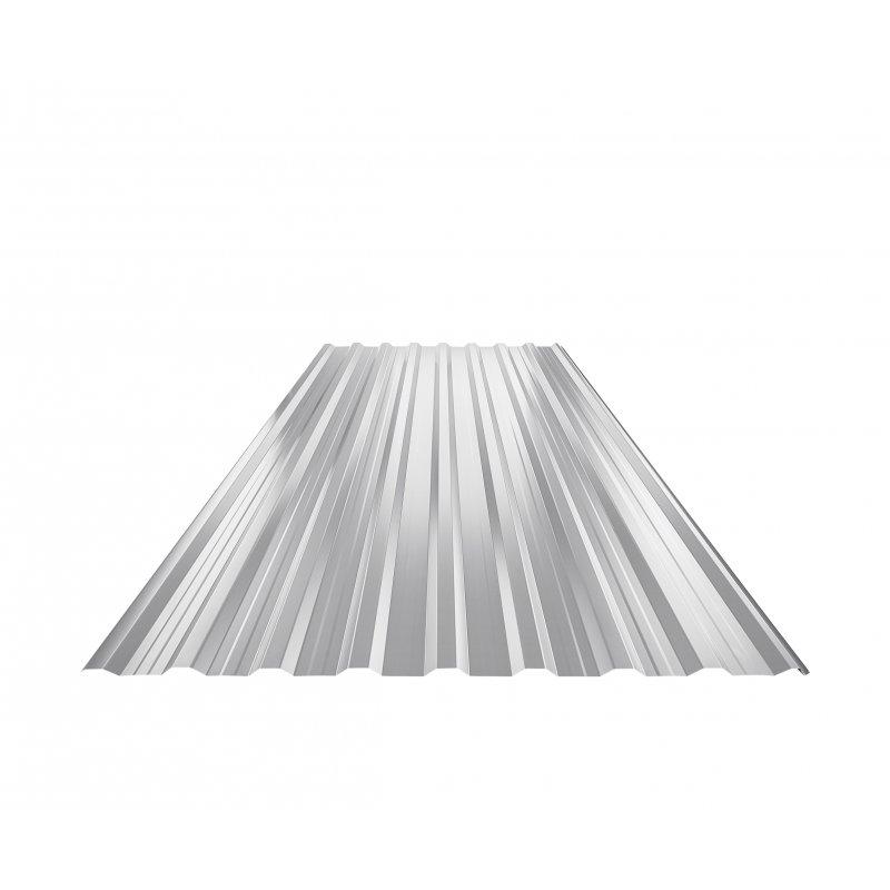 Trapéz střešní s prolisem TR 18A+  - Pozink lakovaný  - Bílo hliníková  -  Obrázek