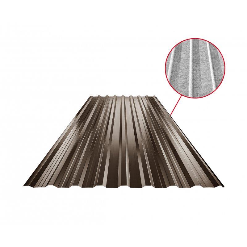 Trapéz střešní s prolisem TR 18A+ SQ (sound – aqua)  - Pozink lakovaný  - Testa di Moro  -  Obrázek