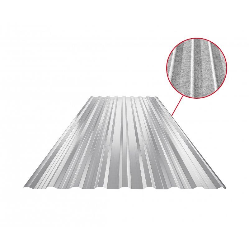 Trapéz střešní s prolisem TR 18A+ SQ (sound – aqua)  - Pozink lakovaný  - Bílo hliníková  -  Obrázek