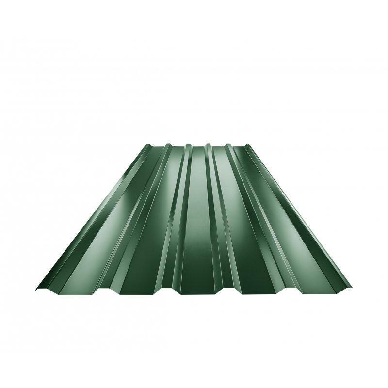 Trapéz střešní TR 35A  - Pozink lakovaný  - Mechově zelená  -  Obrázek