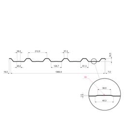 Trapéz střešní s prolisem TR 35A+  - Pozink lakovaný  - Testa di Moro  -  Obrázek 2