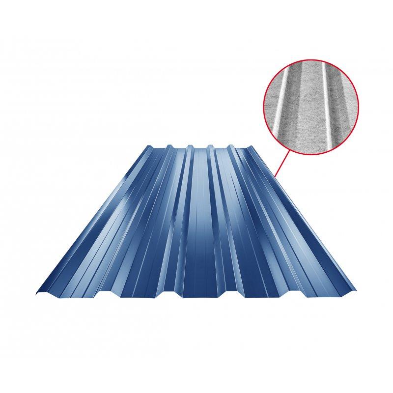 Trapéz střešní s prolisem TR 35A+ SQ (sound – aqua)  - Pozink lakovaný  - Modrá tmavá  -  Obrázek