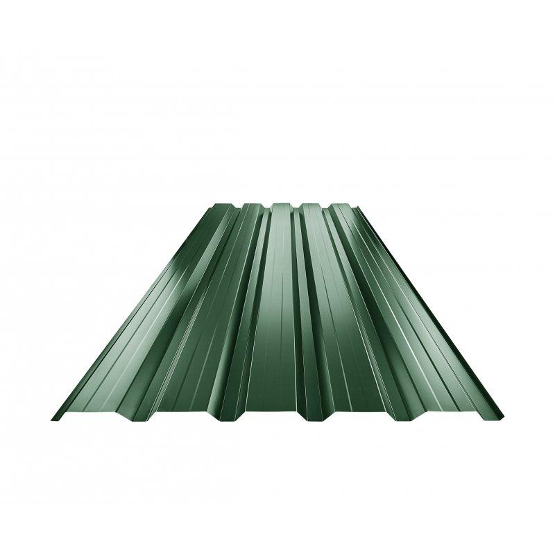 Trapéz fasádní s prolisem TR 35B+  - Pozink lakovaný  - Mechově zelená  -  Obrázek