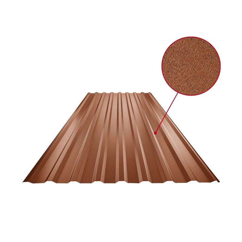 Trapéz střešní TR 18A  - Pozink lakovaný
MATT  - Měděno hnědá MATT  -  Obrázek