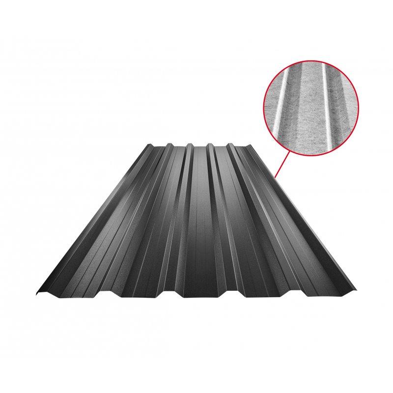 Trapéz střešní s prolisem TR 35A+ SQ (sound – aqua)  - Pozink lakovaný
MATT  - Intenzivní černá MATT  -  Obrázek