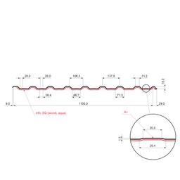 Trapéz střešní s prolisem TR 18A+ SQ (sound – aqua)  - Pozink lakovaný
MARCEGAGLIA  - Bílá  -  Obrázek 2