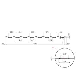 Trapéz střešní s prolisem TR 18A+  - Hliník  - Natur  -  Obrázek 2