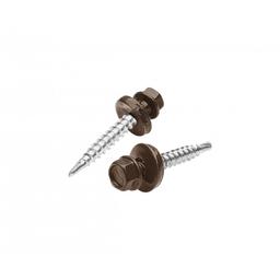 Pozinkovaný šroub farmářská  - Pozink lakovaný  - Tmavě hnědá ČOKO  -  Obrázek 1