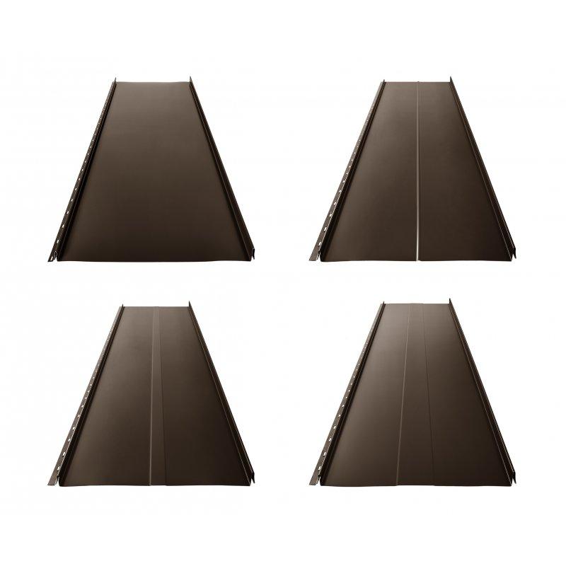 Střešní panel CLICK 205 P, R, T25, T58  - Pozink lakovaný  - Testa di Moro  -  Obrázek