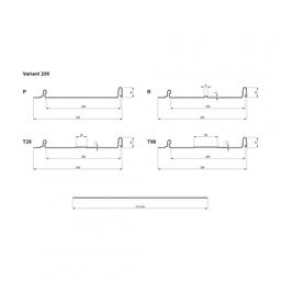 Střešní panel CLICK 205 P, R, T25, T58  - Pozink lakovaný  - Antracit  -  Obrázek 2