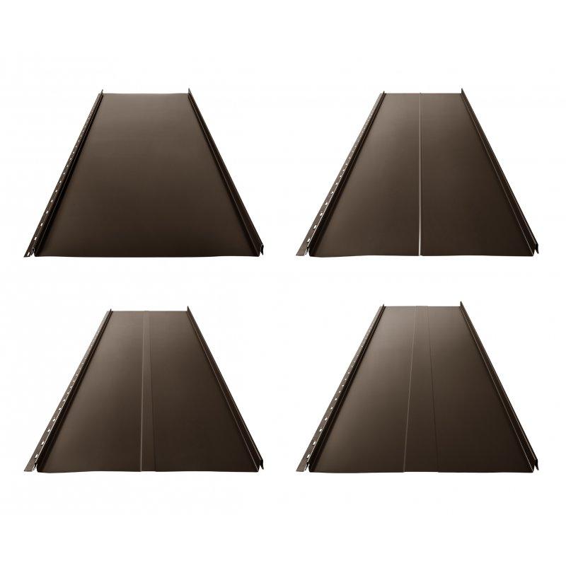 Střešní panel CLICK 306 P, R, T25, T58  - Pozink lakovaný  - Testa di Moro  -  Obrázek