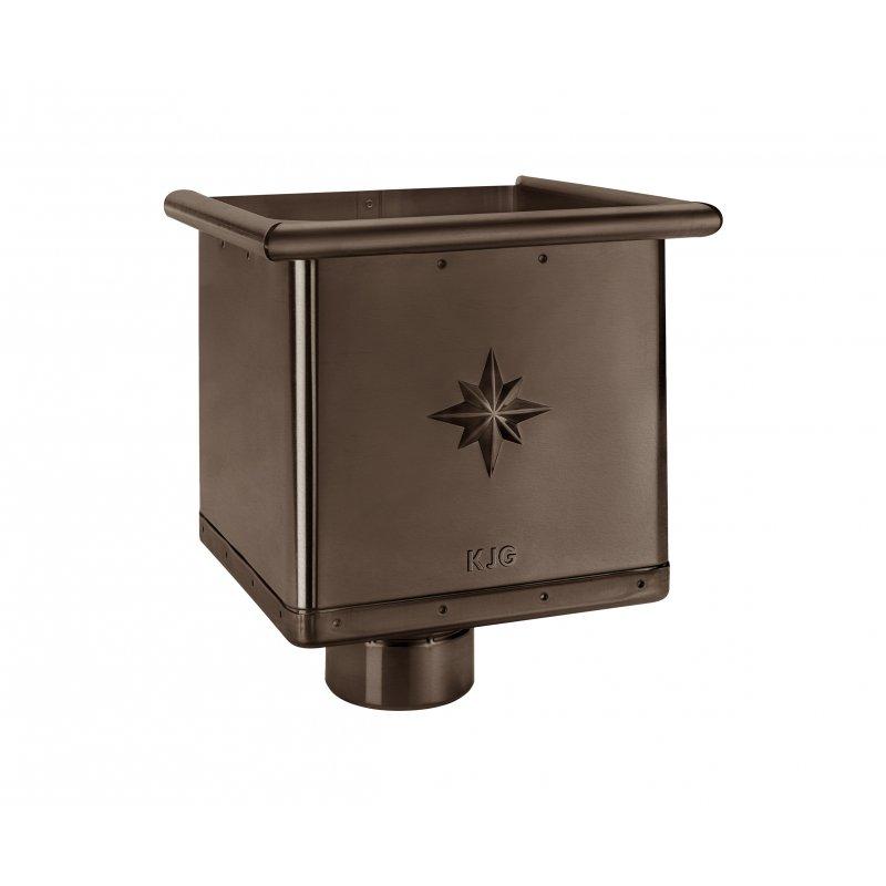 Sběrný kotlík kubický  - Pozink lakovaný  - Testa di Moro  -  Obrázek