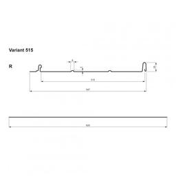 Střešní panel CLICK 515 R  - Pozink lakovaný  - Bílá  -  Obrázek 2