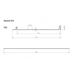 Střešní panel CLICK 515 T25  - Pozink lakovaný  - Bílo hliníková  -  Obrázek 2