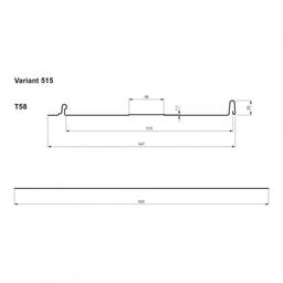 Střešní panel CLICK 515 T58  - Pozink lakovaný  - Testa di Moro  -  Obrázek 2