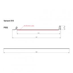 Střešní panel CLICK 515 PSQ  - Pozink lakovaný  - Testa di Moro  -  Obrázek 2