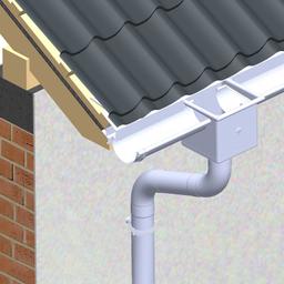 Sběrný kotlík kubický  - Pozink lakovaný  - Bílo hliníková  -  Obrázek 2