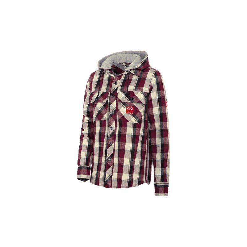 Košile s kapucí rubínová  - 100 % bavlna (cca 280 g/m²)  - Rubínová/Černá/Přírodní  -  Obrázek