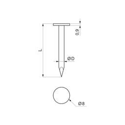 Hřebík lepenkový s hlavou 8 mm  - Pozink  - Natur  -  Obrázek 2