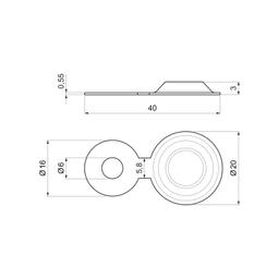 Krytka montážní s podložkou 20/3  - Pozink lakovaný  - Bílo hliníková tmavá  -  Obrázek 2