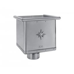 Sběrný kotlík kubický exzentrický  - Pozink lakovaný  - Prachově šedá  -  Obrázek 1