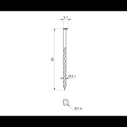 Nastřelovací hřebíky kroucené  - Ocel  -  Obrázek 2