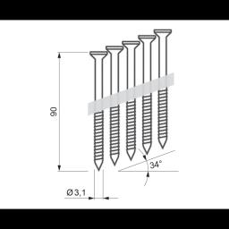 Nastřelovací hřebíky kroucené  - Ocel  -  Obrázek 3