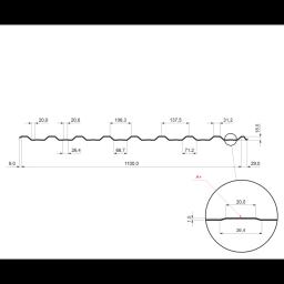 Trapéz střešní s prolisem TR 18A+  - Pozink lakovaný  - Tmavě hnědá ČOKO  -  Obrázek 2