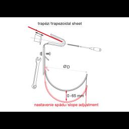 Střešní hák na trapézovou vlnu  - Pozink lakovaný  - Modrá tmavá  -  Obrázek 4