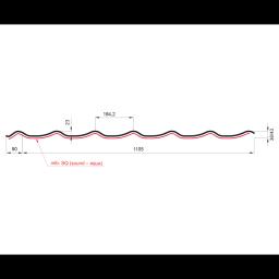 Střešní krytina UNI 1 SQ (sound – aqua)  - Hliník lakovaný  - Bílo hliníková  -  Obrázek 2