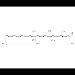 Trapéz střešní TR 18A  - Hliník lakovaný  - Bílo hliníková  -  Obrázek 2
