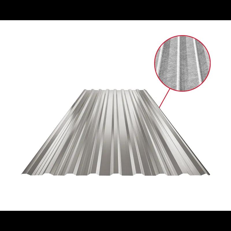 Trapéz střešní s prolisem TR 18A+ SQ (sound – aqua)  - Hliník lakovaný  - Bílo hliníková tmavá  -  Obrázek