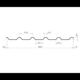 Trapéz střešní TR 35A  - Hliník lakovaný  - Bílo hliníková tmavá  -  Obrázek 2