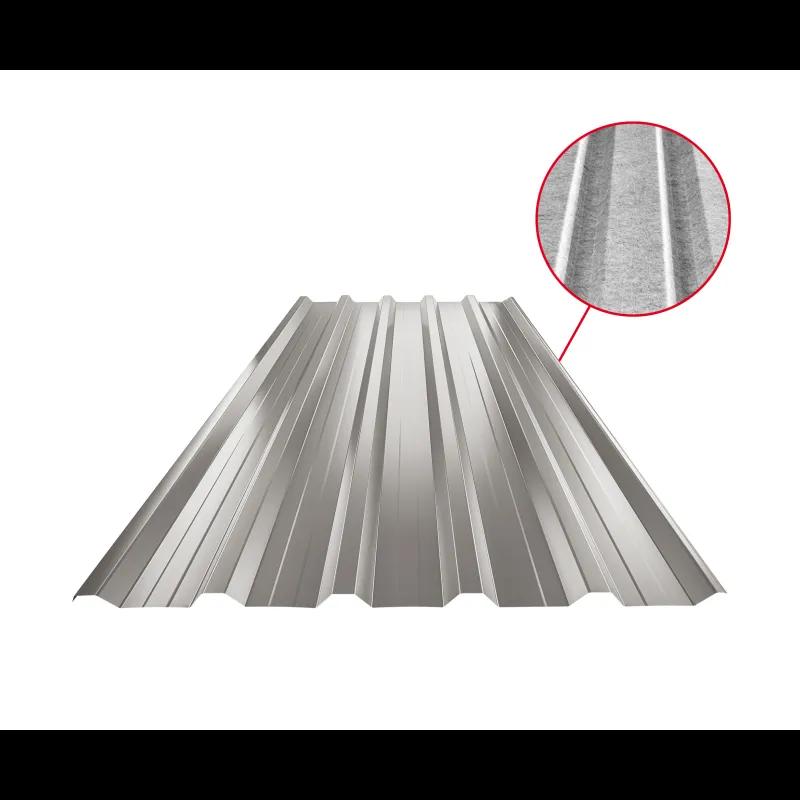 Trapéz střešní s prolisem TR 35A+ SQ (sound – aqua)  - Hliník lakovaný  - Bílo hliníková tmavá  -  Obrázek