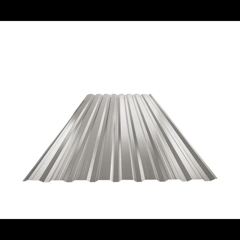 Trapéz fasádní s prolisem TR 18B+  - Hliník lakovaný  - Bílo hliníková tmavá  -  Obrázek