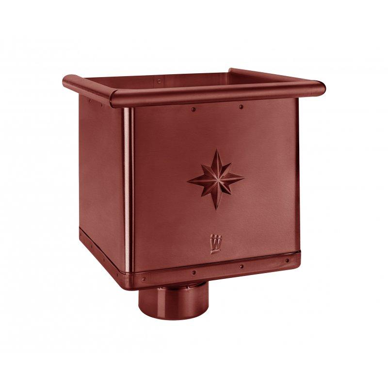 Sběrný kotlík kubický  - Hliník lakovaný  - Ocelově červená  -  Obrázek